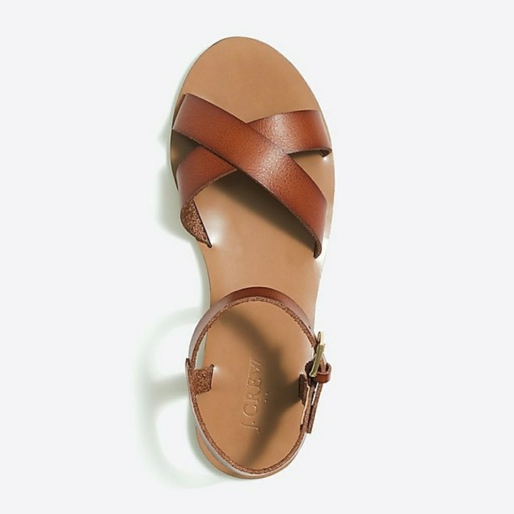 J. Crew Factory tan brown cross sandals